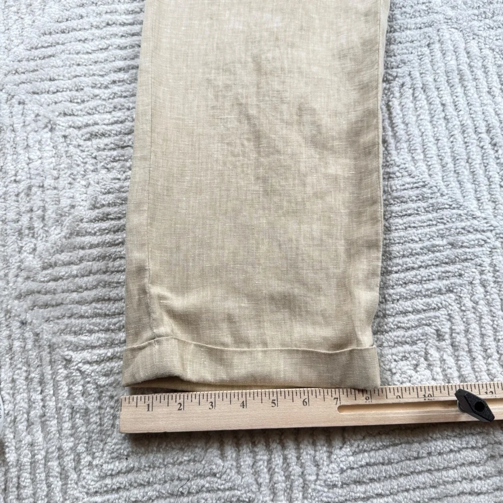 Jos A Bank Linen Trousers Mens 33x32 Tan Traveler Pants Old Money Resort VTG 90s